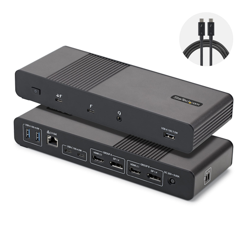 StarTech.com 206UE-TB5USB4DOCK, Thunderbolt 5, schwarz, grau, USB Power Delivery, Kunststoff Gehäuse StarTech.com 206UE-TB5USB4DOCK, Thunderbolt 5, schwarz, grau, USB Power Delivery, Kunststoff Gehäuse