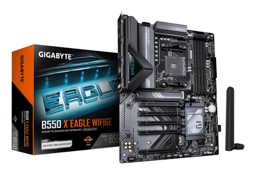 GIGABYTE B550 X EAGLE WIFI6E, ATX AM4 Mainboard, 4x DDR4, max. 128 GB, 1x HDMI 2.1, 1x USB-C, WiFi GIGABYTE B550 X EAGLE WIFI6E, ATX AM4 Mainboard, 4x DDR4, max. 128 GB, 1x HDMI 2.1, 1x USB-C, WiFi
