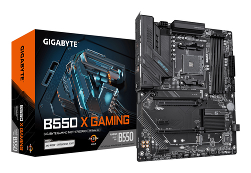 GIGABYTE B550 X GAMING, ATX AM4 Mainboard, 4x DDR4, max. 128 GB, 1x HDMI 2.1, 1x DisplayPort 1.4, 1x USB-C GIGABYTE B550 X GAMING, ATX AM4 Mainboard, 4x DDR4, max. 128 GB, 1x HDMI 2.1, 1x DisplayPort 1.4, 1x USB-C