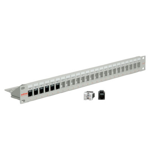 ROLINE 19-Keystone-Modulträger, 24P., ungeschirmt, lichtgrau ROLINE 19-Keystone-Modulträger, 24P., ungeschirmt, lichtgrau