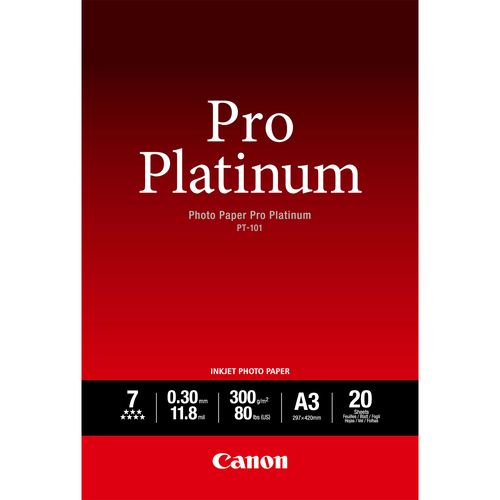 Canon PT-101 Pro Platinum Fotopapier A3 &ndash; 20 Blatt