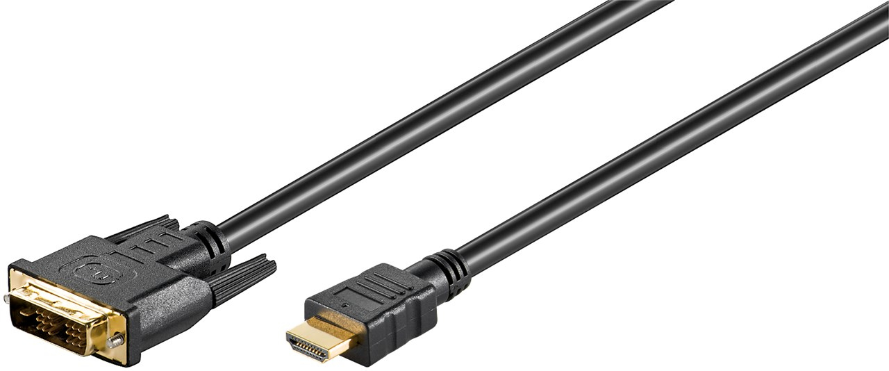 1m DVI-D/HDMI-Kabel, vergoldet DVI-D-Stecker 1m DVI-D/HDMI-Kabel, vergoldet DVI-D-Stecker