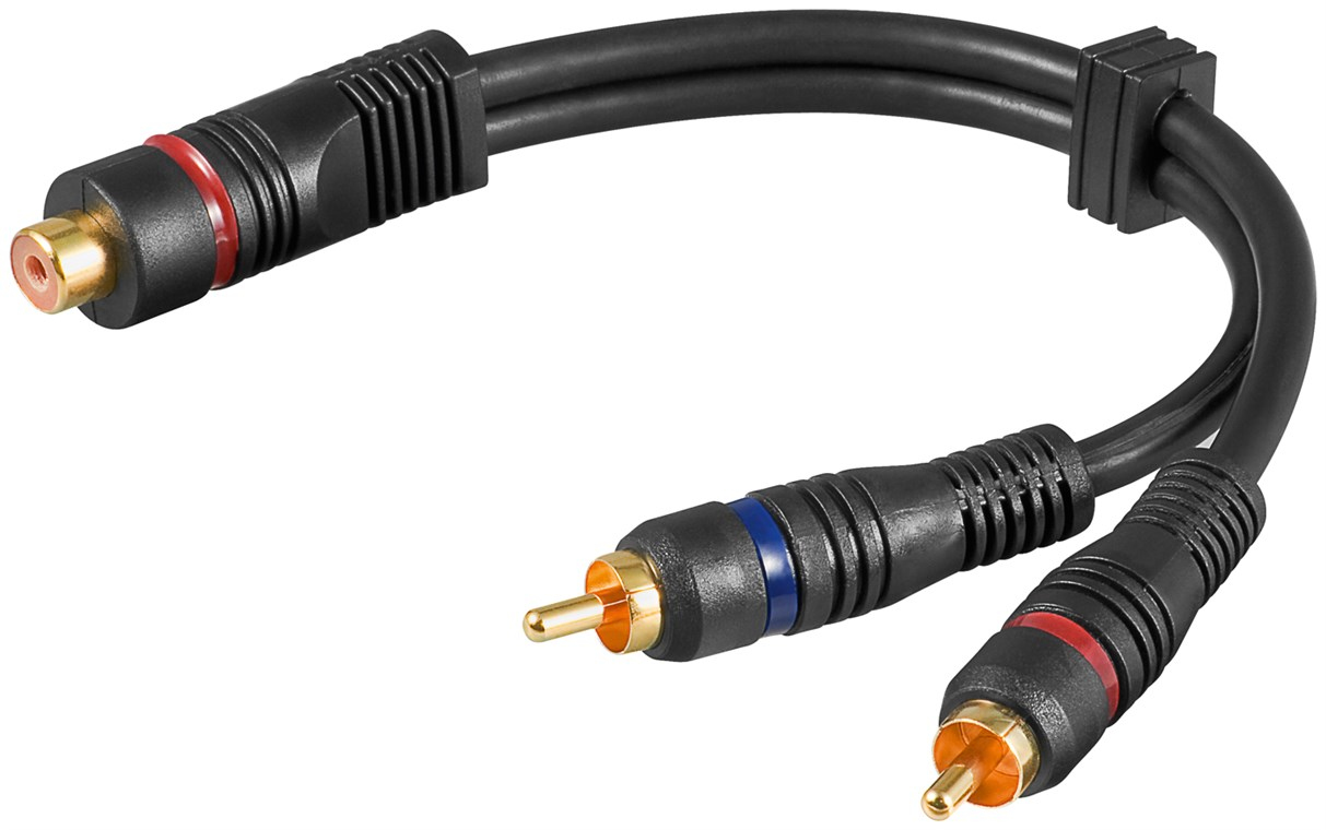 0,2m Audio Y Adapterkabel, 1x Cinch-Stecker 0,2m Audio Y Adapterkabel, 1x Cinch-Stecker