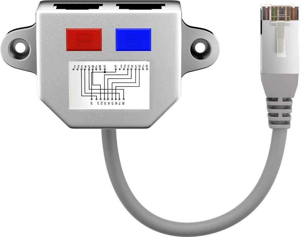 0,15m Goobay Kabel-Splitter 1x RJ45 auf 2 x ISDN