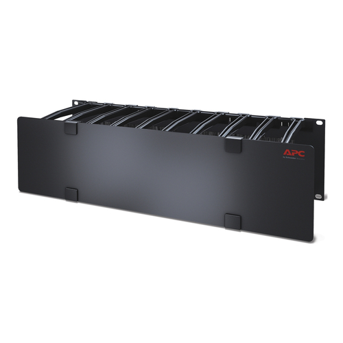 APC Horizontaler Kabelmanager, 3 HE x 6 Zoll tief, einseitig mit Abdeckung APC Horizontaler Kabelmanager, 3 HE x 6 Zoll tief, einseitig mit Abdeckung