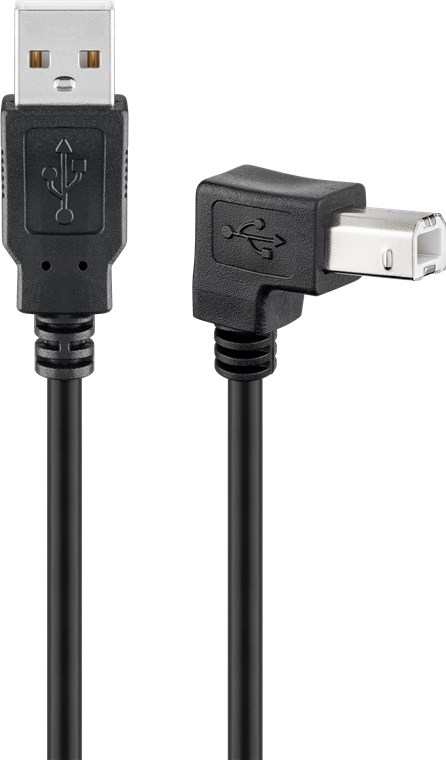 1m USB 2.0-Kabel TypA auf TypB gewinkelt 1m USB 2.0-Kabel TypA auf TypB gewinkelt