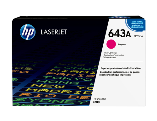 HP 643A Magenta Original LaserJet Toner Cartridge&comma; original&comma; magenta&comma; Toner