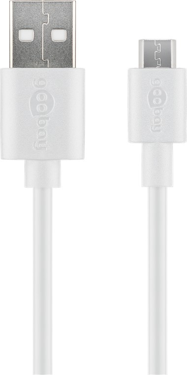 1m USB 2.0-Kabel TypA auf TypB micro goobay weiss 1m USB 2.0-Kabel TypA auf TypB micro goobay weiss