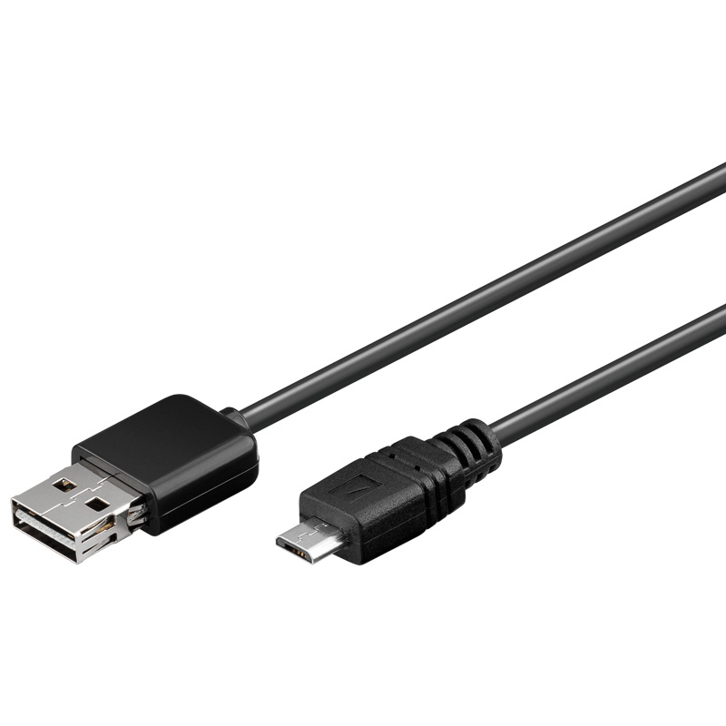 1m USB 2.0-Kabel TypA auf TypB micro easy goobay schwarz
