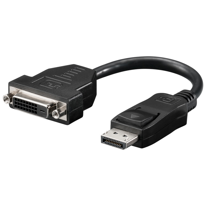 0,2m Adapter Displayport 1.2 > DVI-D stecker/ buchse goobay für Full HD-Auflösungen von 1080p (60 Hz) 0,2m Adapter Displayport 1.2 > DVI-D stecker/ buchse goobay für Full HD-Auflösungen von 1080p (60 Hz)