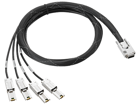 HPE StoreEver Mini-SAS High Density to 4-lane Mini-SAS External Fanout 4m Cable HPE StoreEver Mini-SAS High Density to 4-lane Mini-SAS External Fanout 4m Cable