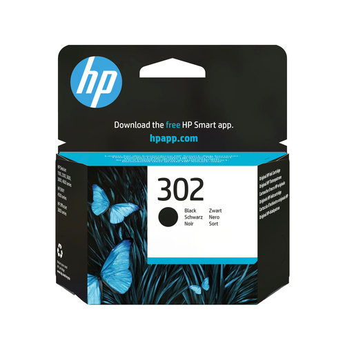 HP 302 Black Original Ink Cartridge&comma; schwarz&comma; Tinte