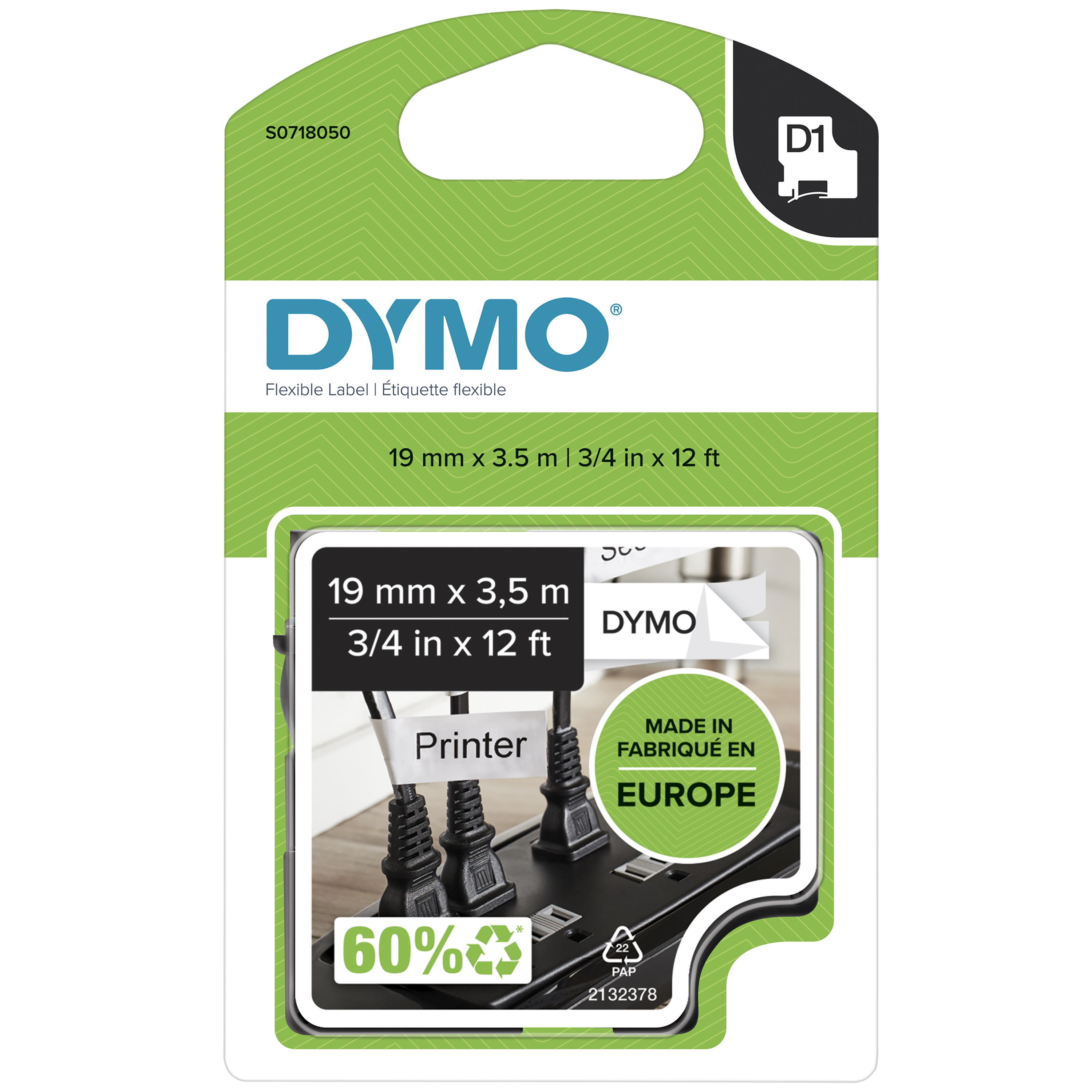 Dymo D1 Nylon 12mm, schwarz/weiß für Etiketten-Drucker Dymo D1 Nylon 12mm, schwarz/weiß für Etiketten-Drucker