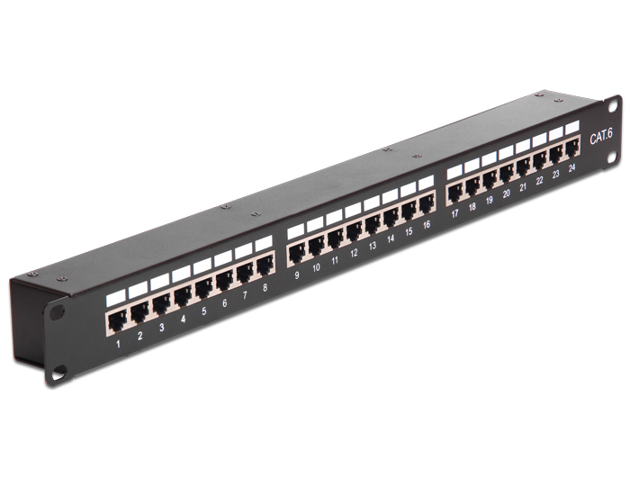 Delock 19 Patchpanel 24 Port Cat.6 1 HE schwarz Delock 19 Patchpanel 24 Port Cat.6 1 HE schwarz