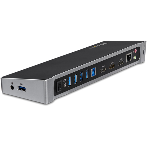 StarTech&period;com USB3DOCKH2DP&comma; USB 3&period;2 Gen 1 &lpar;3&period;1 Gen 1&rpar; Type-A&comma; schwarz&comma; silber&comma; Kunststoff Geh&auml;use