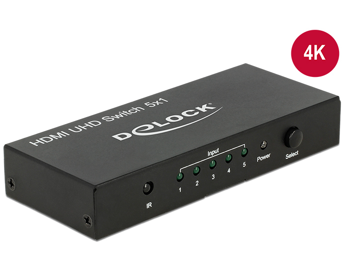 Delock HDMI UHD Switch 5 x HDMI in > 1 x HDMI out 4K Delock HDMI UHD Switch 5 x HDMI in > 1 x HDMI out 4K