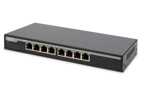 Digitus DN-95340 Unmanaged Switch&comma; 8x RJ-45&comma; Backplane&colon; 16 Gbit&sol;s&comma; PoE