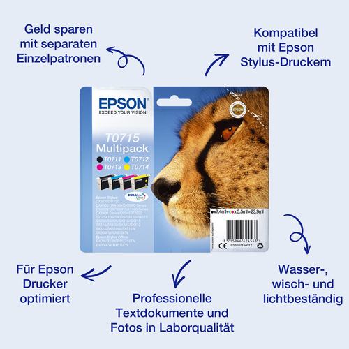 Epson Singlepack Black T0711 DURABrite Ultra Ink, original, schwarz Epson Singlepack Black T0711 DURABrite Ultra Ink, original, schwarz