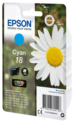 Epson C13T18024012, original, cyan, Tinte Epson C13T18024012, original, cyan, Tinte