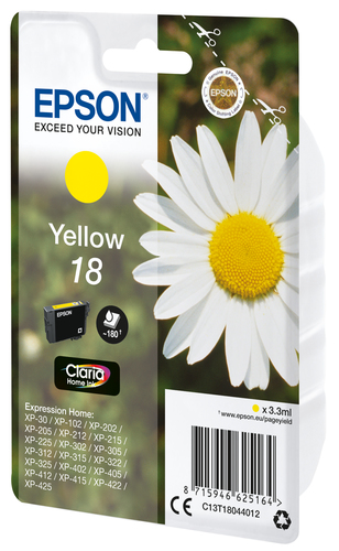 Epson C13T18044012, original, gelb, Tinte Epson C13T18044012, original, gelb, Tinte