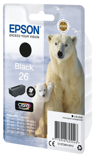 Epson C13T26014012&comma; original&comma; schwarz&comma; Tinte