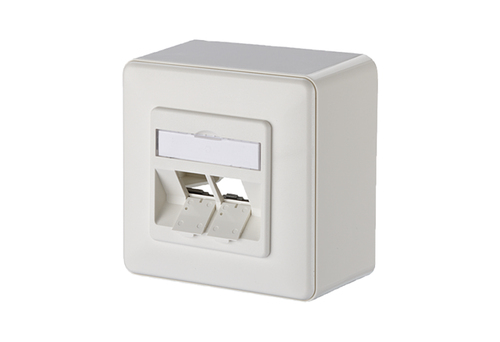 METZ CONNECT Keystone Anschlussdose AP 2 Port unbestuckt reinweiss METZ CONNECT Keystone Anschlussdose AP 2 Port unbestuckt reinweiss