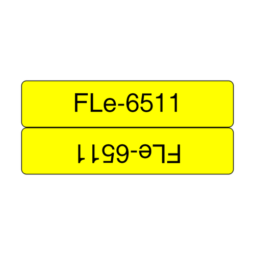 Brother FLE-6511, Schriftbandkassette, schwarz auf gelb Brother FLE-6511, Schriftbandkassette, schwarz auf gelb