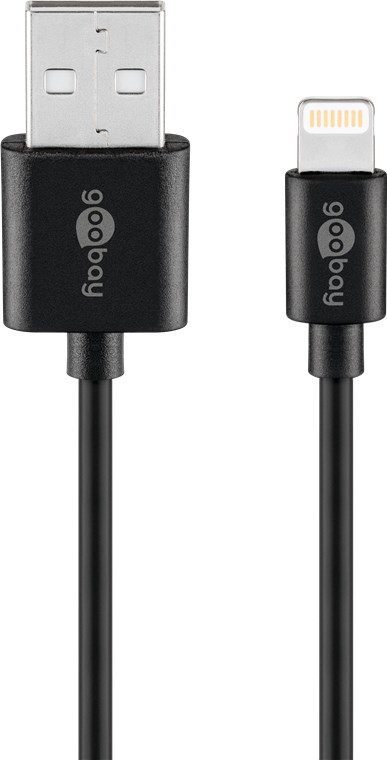 1m Lightning USB-A Lade- und Synchronisationskabel schwarz