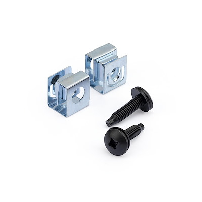 StarTech&period;com 50er-Pack 10-32 19mm Schrauben und K&auml;figmuttern f&uuml;r 19 und 10 Zoll Serverracks&comma; Netzwerkschr&auml;nke und Geh&auml;use&comma; Schwarz und Silber&comma; TAA