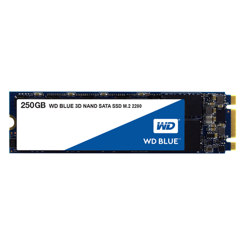 250 GB SSD Western Digital Blue 3D, lesen: 550 MB/s, schreiben: 525 MB/s 250 GB SSD Western Digital Blue 3D, lesen: 550 MB/s, schreiben: 525 MB/s