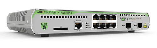 Allied Telesis AT-GS970M/10PS-30 L3 Managed Switch, 8x RJ-45, Backplane: 20 Gbit/s, PoE Allied Telesis AT-GS970M/10PS-30 L3 Managed Switch, 8x RJ-45, Backplane: 20 Gbit/s, PoE