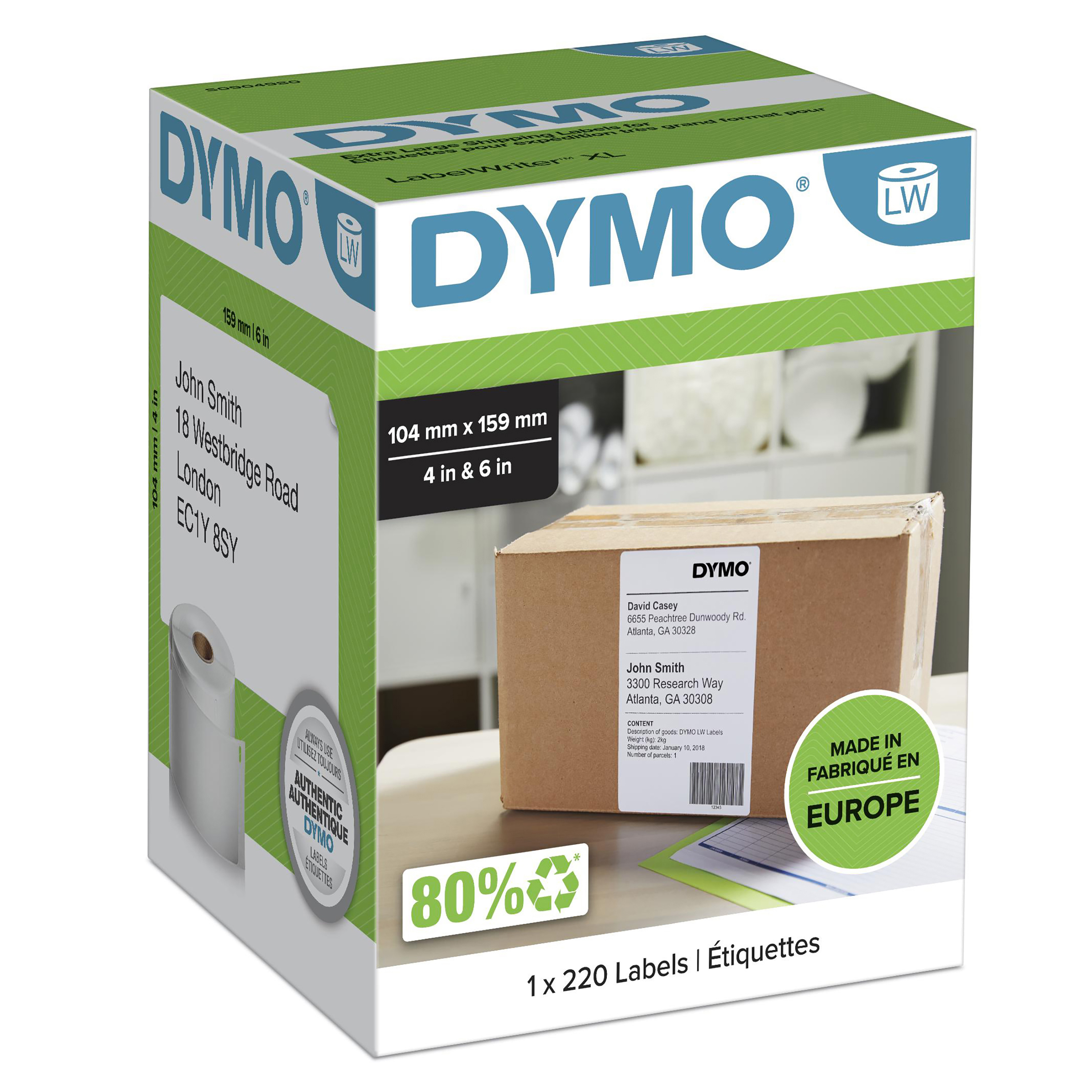 Dymo LabelWriter Etiketten 104x159mm, weiß, 1 Rolle Dymo LabelWriter Etiketten 104x159mm, weiß, 1 Rolle