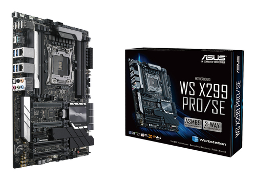 ASUS WS X299 PRO&sol;SE&comma; ATX LGA 2066 &lpar;R4&rpar; Mainboard&comma; 8x DDR4&comma; max&period; 256 GB&comma; 1x USB-C