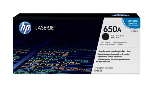 HP 650A Black Original LaserJet Toner Cartridge&comma; schwarz