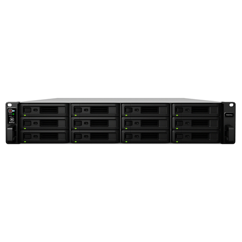 Synology RS3618xs&comma; 8 GB RAM&comma; 12x Einsch&uuml;be&comma; 4x 1 GBit&sol;s LAN&comma; Rack &lpar;2U&rpar; NAS schwarz