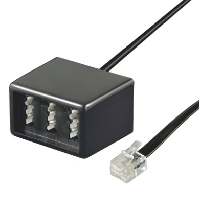 TAE Adapter 3x TAE N/F/F- Buchse > RJ11/RJ14-Stecker TAE Adapter 3x TAE N/F/F- Buchse > RJ11/RJ14-Stecker