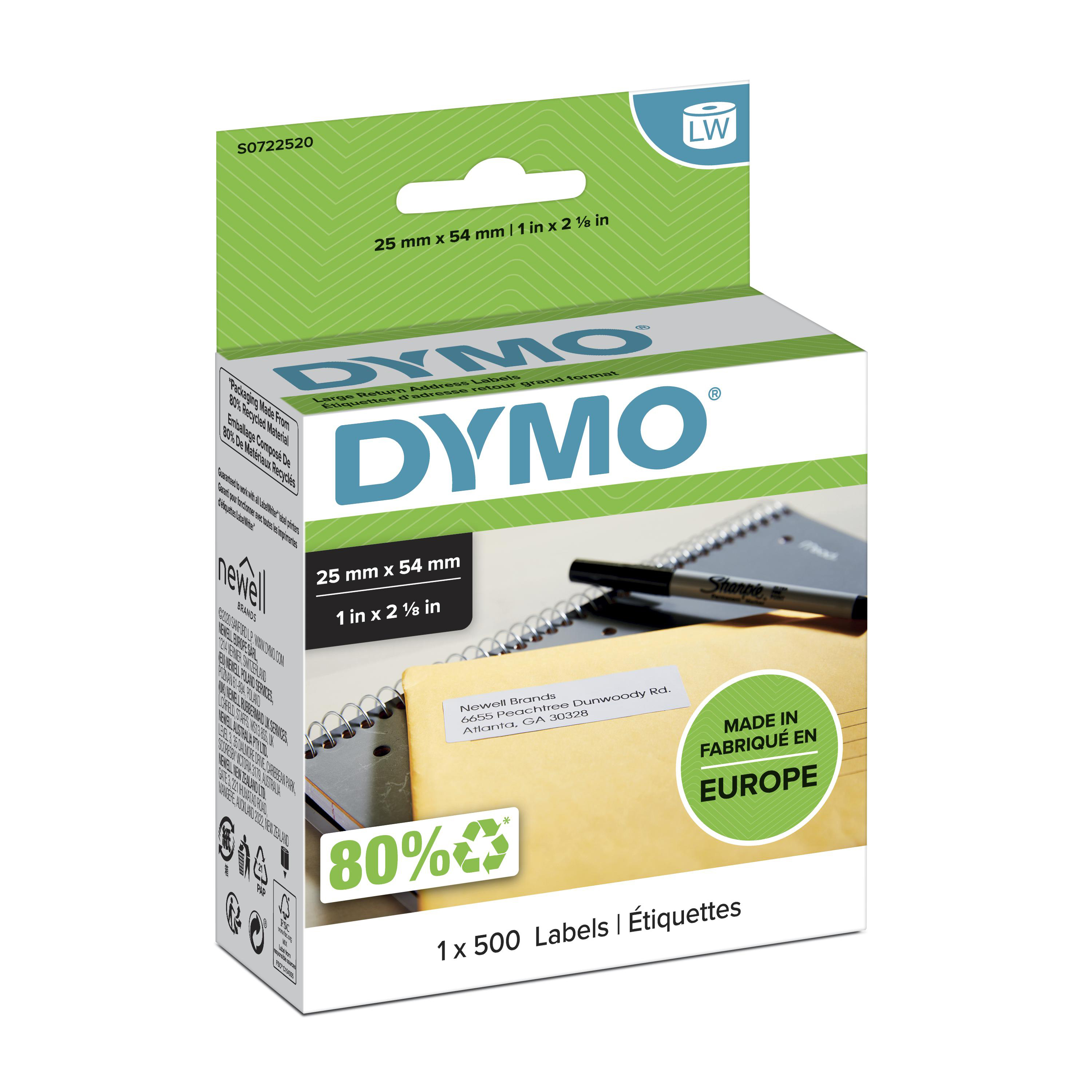 Dymo LW-LABELS 25X54MM Etiketten Dymo LW-LABELS 25X54MM Etiketten