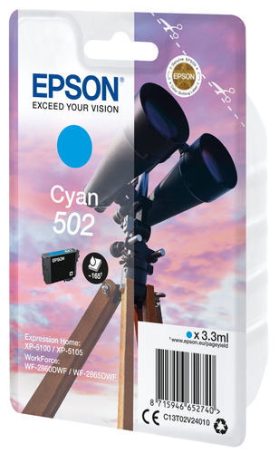 Epson 502&comma; original&comma; cyan&comma; Tinte