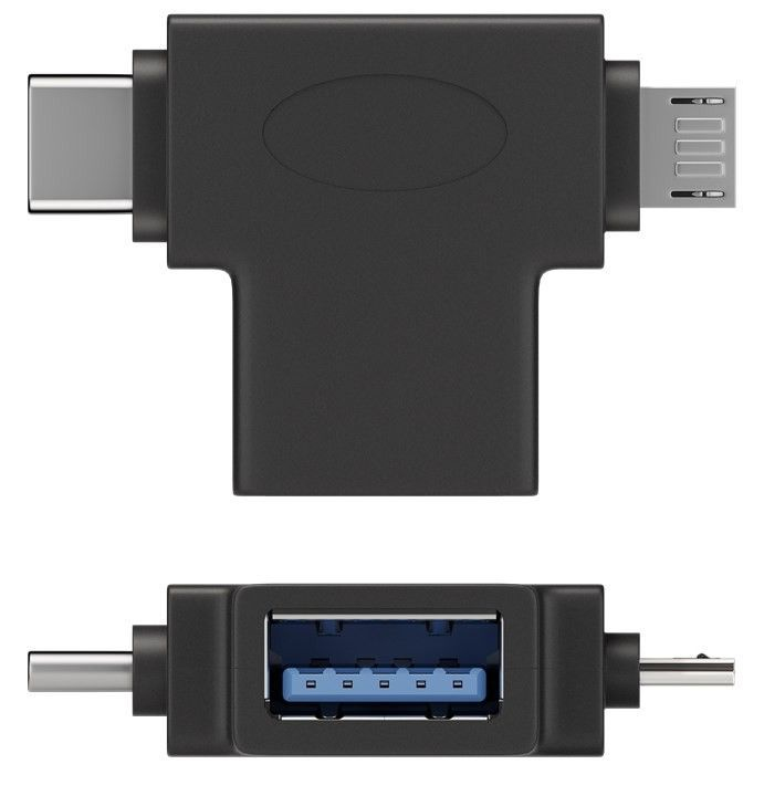USB-T-Adapter, USB-A auf USB 2.0 Micro-B, USB A 2.0 USB-3.0-Buchse (Typ A) > USB 2.0-Micro-Stecker (Typ B)