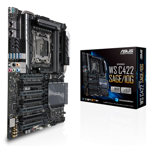 ASUS WS C422 SAGE&sol;10G&comma; CEB LGA 2066 &lpar;R4&rpar; Mainboard&comma; 8x DDR4&comma; max&period; 512 GB&comma; 1x USB-C