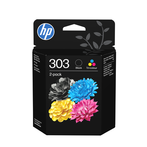 HP 303 2-pack Black&sol;Tri-color Original Ink Cartridges&comma; schwarz&comma; cyan&comma; magenta&comma; gelb&comma; Tinte