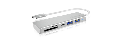 ICY BOX IB-HUB1413-CR, USB 3.2 Gen 1 (3.1 Gen 1) Type-C, silber, Aluminium Gehäuse ICY BOX IB-HUB1413-CR, USB 3.2 Gen 1 (3.1 Gen 1) Type-C, silber, Aluminium Gehäuse