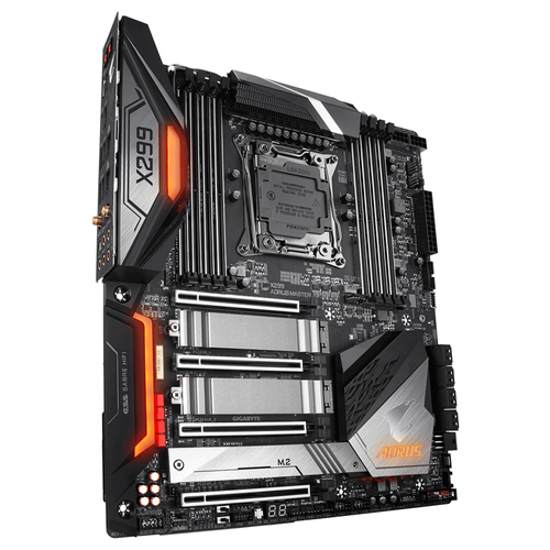 GIGABYTE X299 AORUS MASTER &lpar;rev&period; 1&period;0&rpar;&comma; Erweitertes ATX LGA 2066 &lpar;R4&rpar; Mainboard&comma; 8x DDR4&comma; max&period; 128 GB&comma; 1x USB-C&comma; WiFi