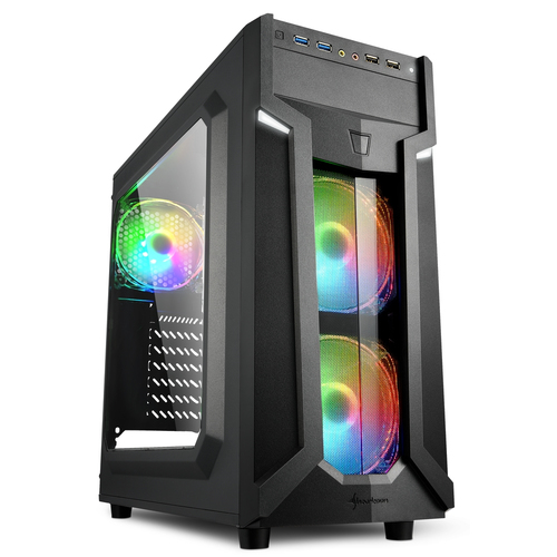 Sharkoon VG6-W RGB, Midi Tower, schwarz, Seitenfenster Sharkoon VG6-W RGB, Midi Tower, schwarz, Seitenfenster