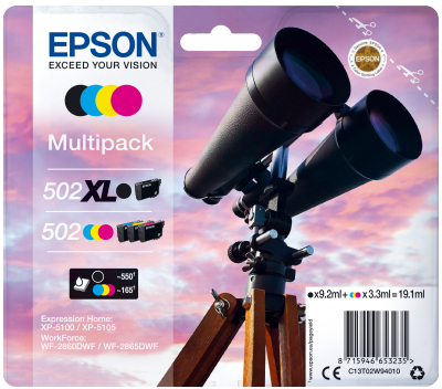Epson 502 XL&comma; kompatibel&comma; schwarz&comma; cyan&comma; magenta&comma; gelb