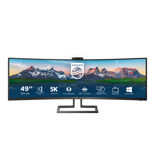 48.8 Zoll Philips 499P9H/00, 124cm TFT, 70 Hz, UltraWide Dual Quad HD, 5ms, 2x HDMI, 1x DP, integrierte Kamera, integrierter USB-Hub 48.8 Zoll Philips 499P9H/00, 124cm TFT, 70 Hz, UltraWide Dual Quad HD, 5ms, 2x HDMI, 1x DP, integrierte Kamera, integrierter USB-Hub