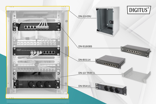 Digitus Netzwerk-Set 254 mm (10) - 9HE, 312 x 300 mm (B x T) Digitus Netzwerk-Set 254 mm (10) - 9HE, 312 x 300 mm (B x T)