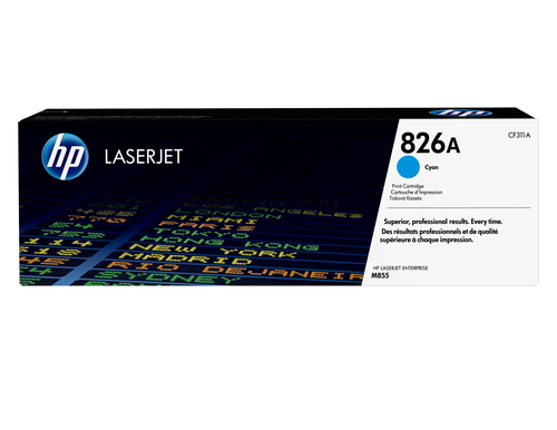 HP 826A Cyan Original LaserJet Toner Cartridge, original, cyan, Toner HP 826A Cyan Original LaserJet Toner Cartridge, original, cyan, Toner