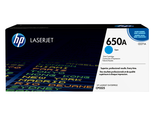 HP 650A Cyan Original LaserJet Toner Cartridge, original, cyan, Toner HP 650A Cyan Original LaserJet Toner Cartridge, original, cyan, Toner