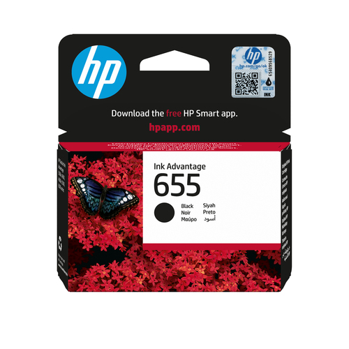 HP 655 Black Original Ink Advantage Cartridge&comma; original&comma; schwarz